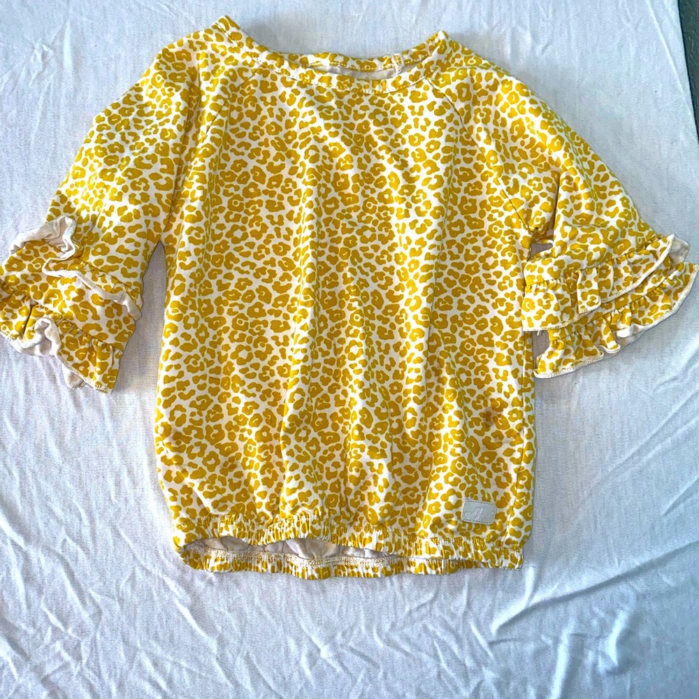 7 For All Mankind Yellow Flutter Sleeve Blouse size 3T